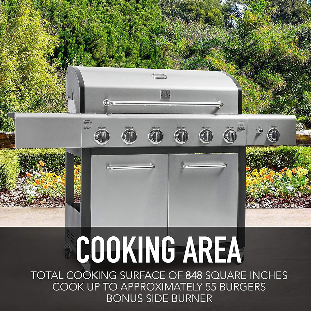 Kenmore PG-A40611S0L 6-Burner Cabinet Propane Gas Grill with Side Burner