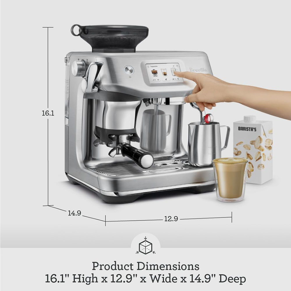 Breville the Barista Touch Impress espresso machine with grinder and milk frother