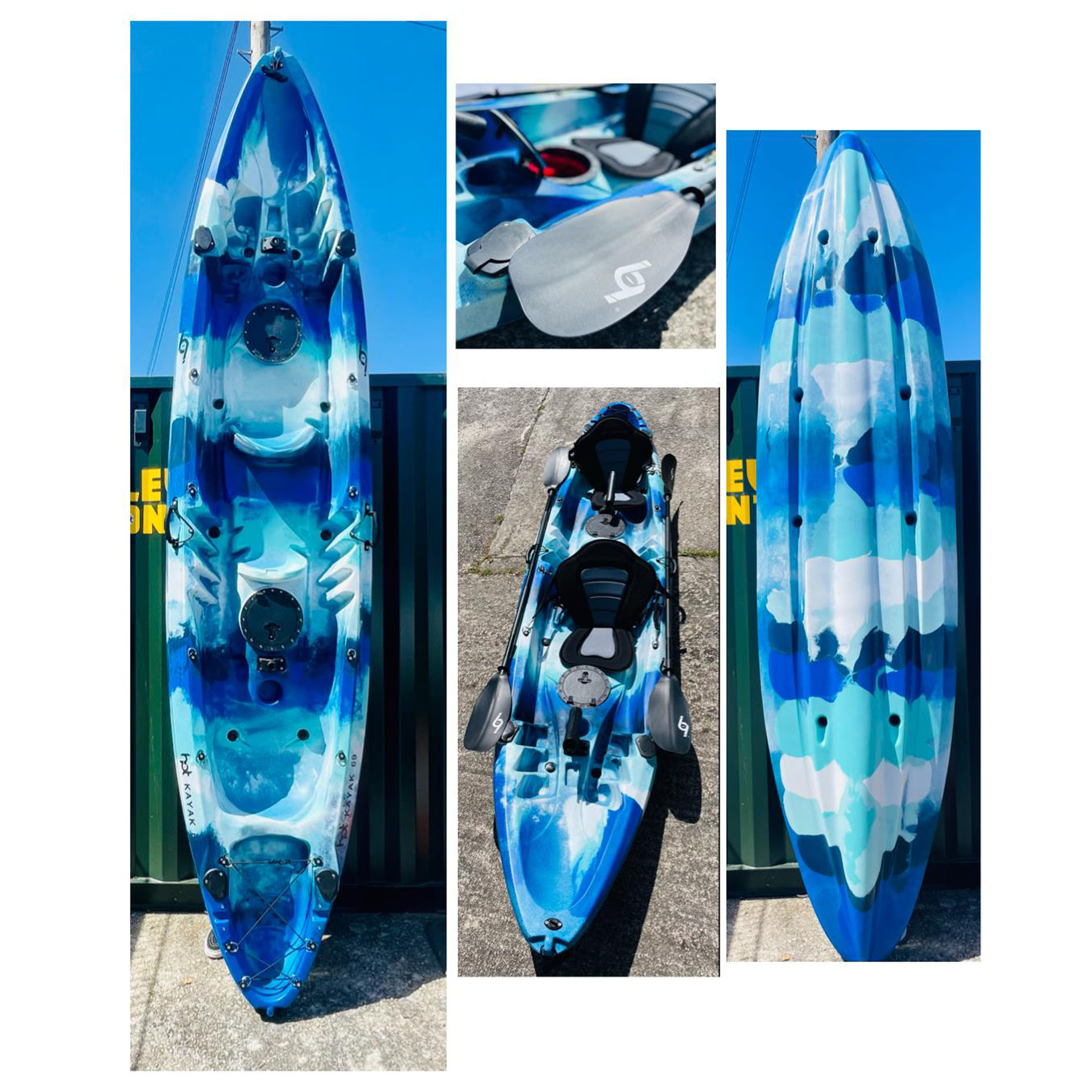 Hot Surf 69 Double Kayak Sit on top Family Kayak Fishing Package deal 3.7 Meter