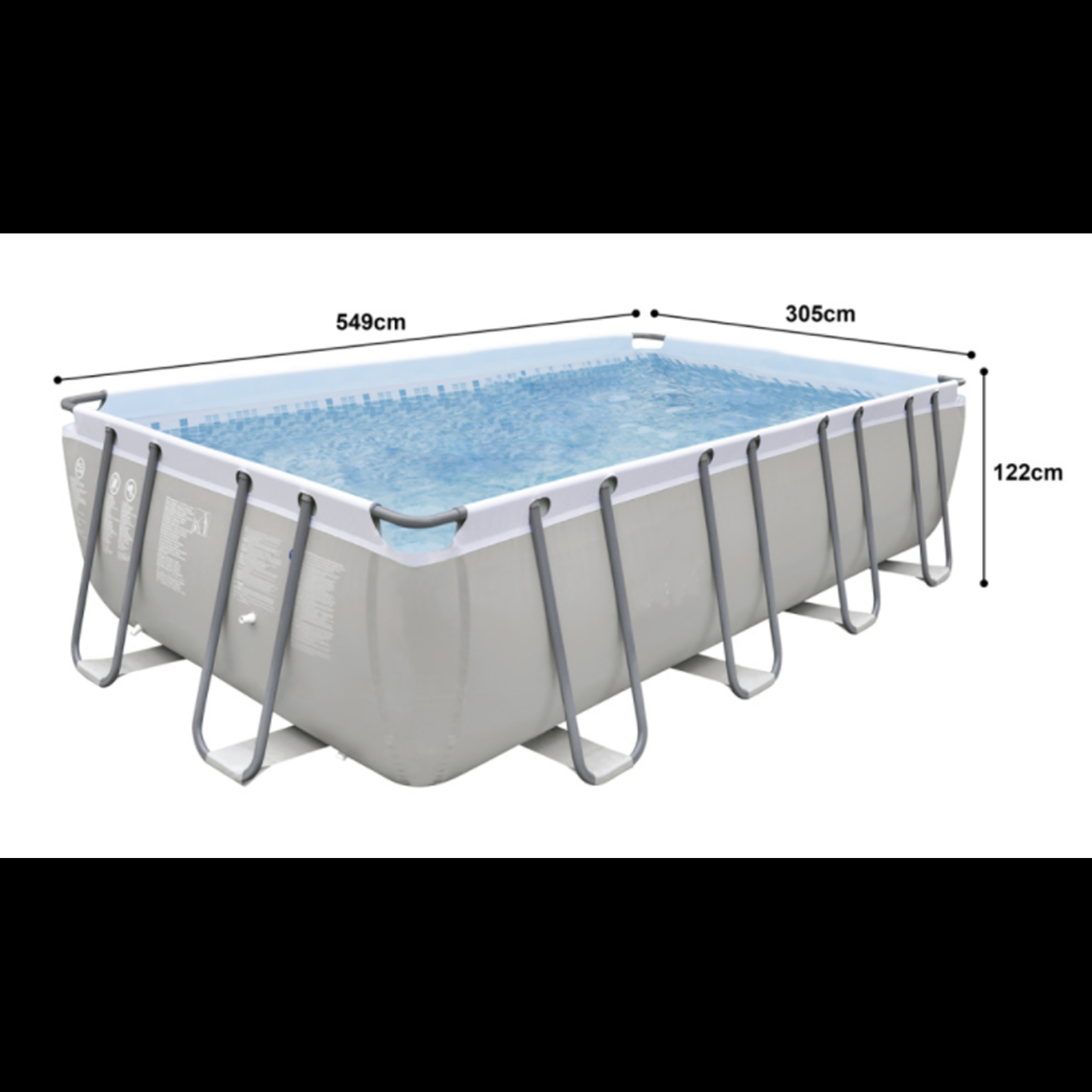 Dellonda 18ft Deluxe Steel Frame Swimming Pool | Rectangular with Filter Pump DL22