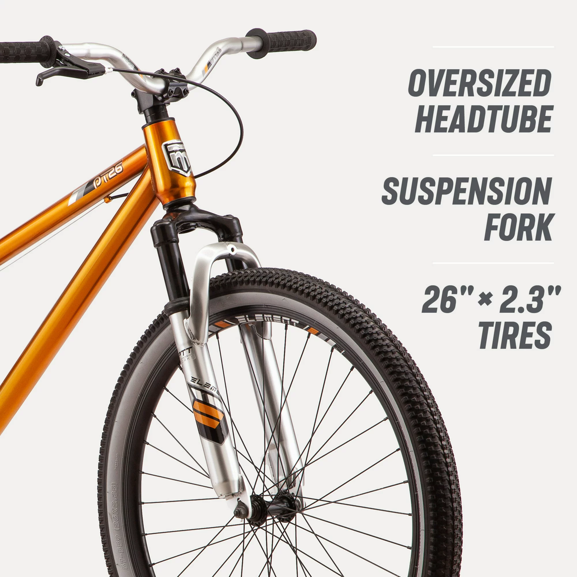 Mongoose PT26 Dirt Jump Bike, Pump Tracks, Single Speed, 26 Wheels, Brass.