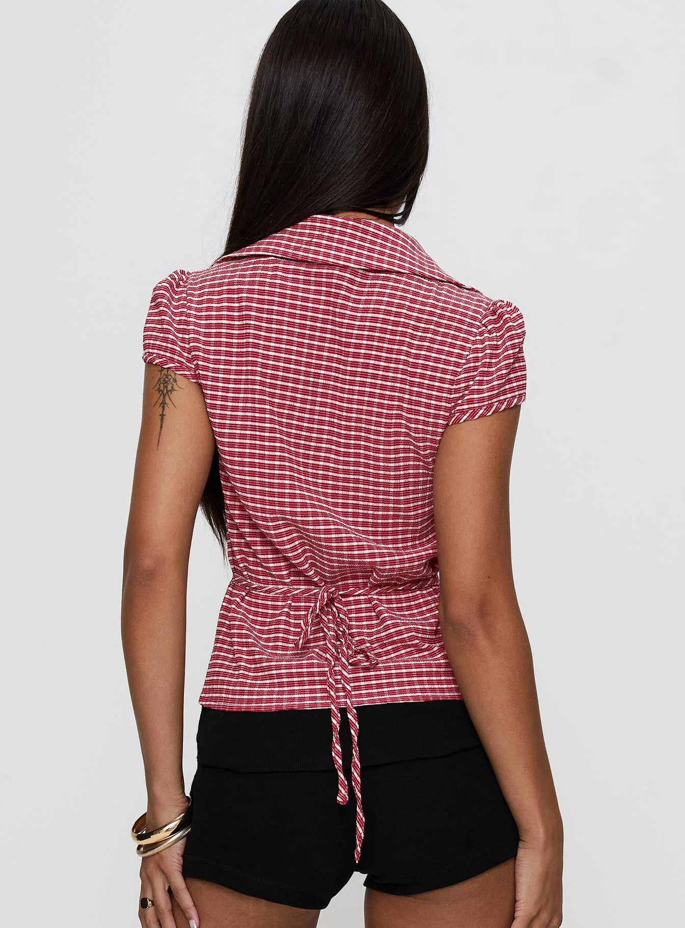 Arianwyn Short Sleeve Shirt Red Check