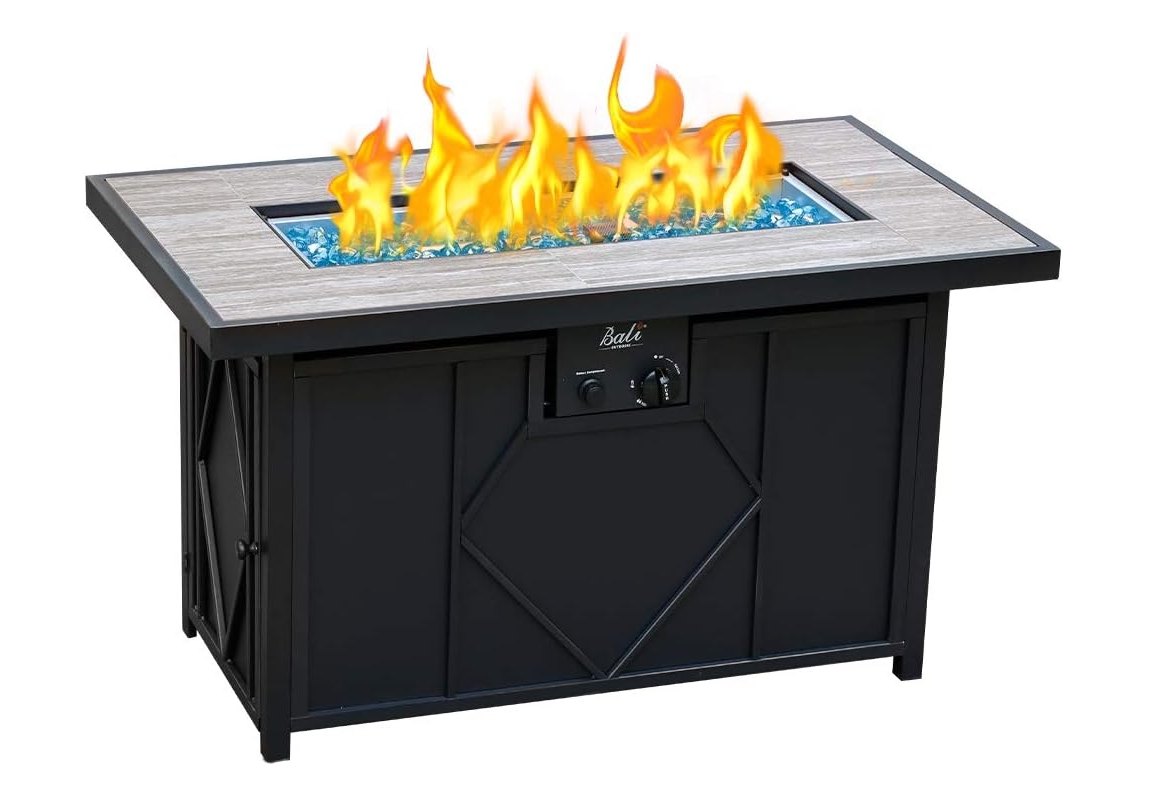 BALI OUTDOORS Rectangular Gas Fire Pit Table 60,000BTU