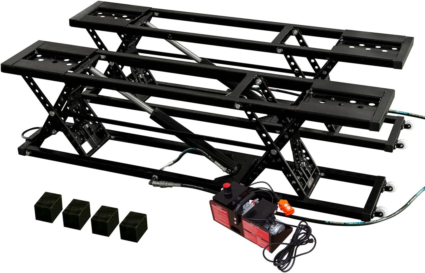 7000LBS Capacity Portable Car Lift, Heavy Duty Vehicle Jack Ramp, Hydraulic Portable for Home Garage, Truck Jack & Car Ramps for SUV, Automobile, Garage Tool with Quick Setup